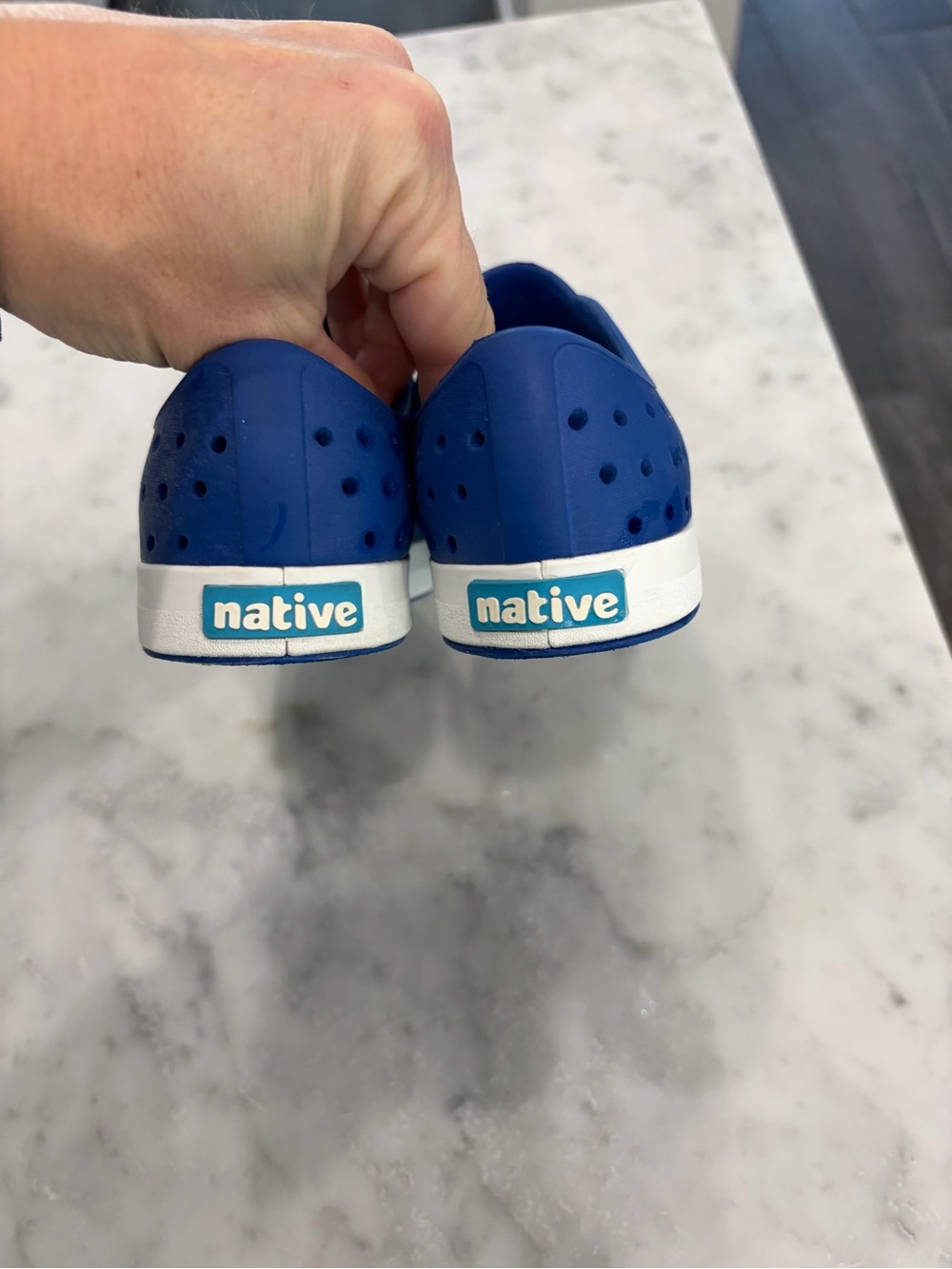 Native Kids Slip-On Water Shoes in Royal Blue with White Toe - Picture 5 of 5